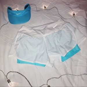 light white and teal nike spandex sport shorts!